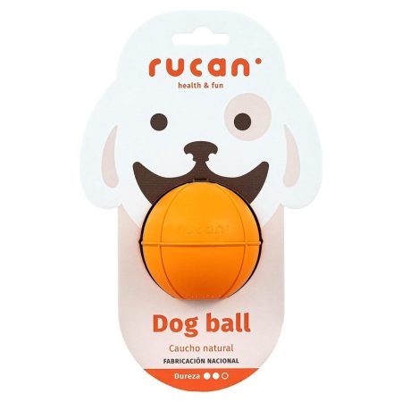 Pelota rellenable interactiva de color naranja marca rucan