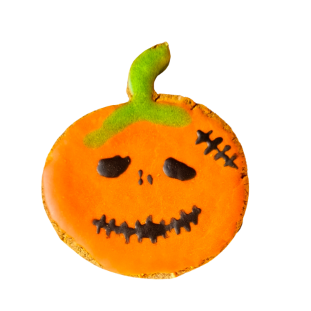 Galleta de Halloween de cara espeluznante para Perros con Pavo y Calabaza - Perroneando